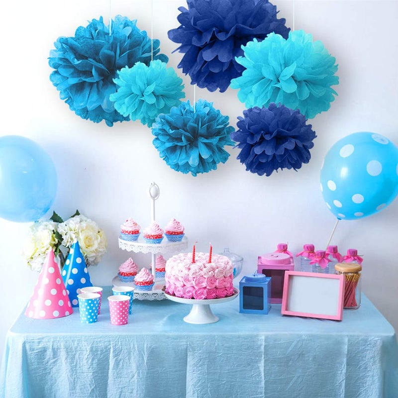 Binpeng Paper Pom Poms Hanging Paper Flower Ball Wedding Party Celebrations Decorations Outdoor Decoration Flowers Craft for Party Birthday party (BL-8PCS) - Image 5